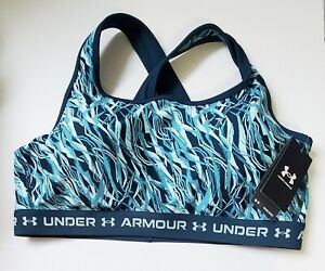 Under Armour Womens Plus Size Crossback Mid Printed Sports Bra Sz 2X - NWT