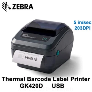 Zebra GK420D 203DPI Thermal Barcode Label Printer USB Interface - Picture 1 of 7