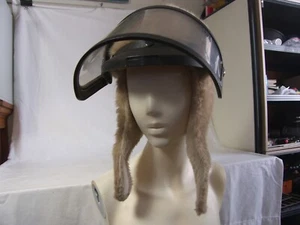Vintage Retro Bicycle Helmet Size XL Women's Removable Flip Visor Fuzzy Furry - Picture 1 of 12