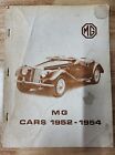 MG CARS 1952-1954 by R M Clarke Brookland Book Co England Original PB