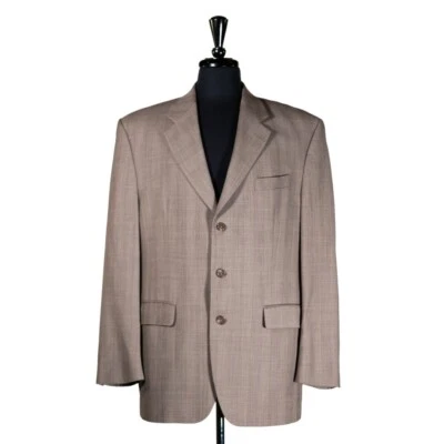 Chaqueta Abrigo Deportivo Chaps Ralph Lauren Para Hombres Blazer Beige A Cuadros 100% Lana Forrada 42R Foto 1 de 4