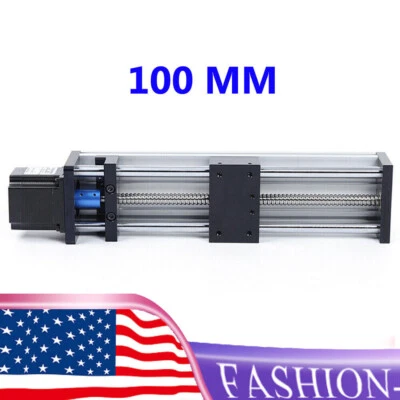 Nema 23 0.9Nm Stepper Motor w/100mm Linear Slide Kit CNC Sliding Table 24V 3A - Image 1 of 4