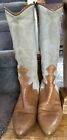 Vgc Women’s Vintage Western Leather Soft Suede Boots 7.5 37.5 Embroidery