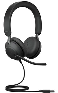 Jabra Evolve2 40 MS Stereo Headset USB-A Schwarz - Bild 1 von 1