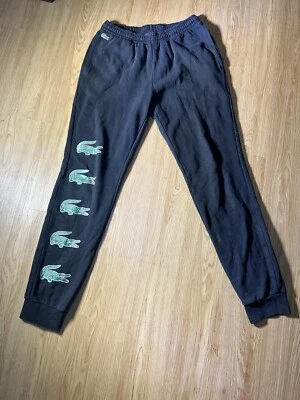 Lacoste Men's Fleece Sweatpants in Black Size Small - Image 1 of 4