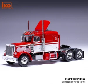 IXO 1/64 1973 Peterbilt 359 Sleeper Red & White 70s Semi Truck 64TR010A w/ Case - Picture 1 of 3
