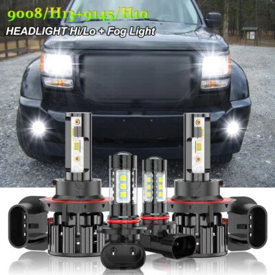 For Dodge Nitro 2007-2009 6000K 4pc LED Headlights High/Low+Fog Bulbs Combo Kit - Image 1 of 4
