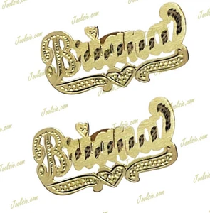 "PENDIENTES PERSONALIZADOS ENCHAPADOS EN ORO 14K 1" CON NOMBRE DE TACHÓN CUALQUIER NOMBRE (un par) - Imagen 1 de 1