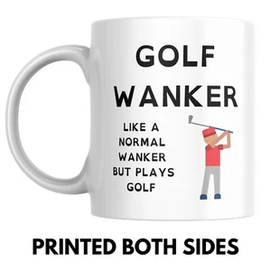 GOLF WANKER MUG - Rude Funny Gift For Golfer - Father's Day Birthday Dad Friend - Picture 1 of 2