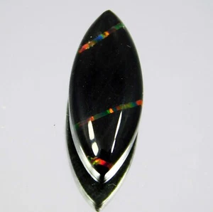 '7.05 Ct" Natural Australian Black Fire Opal Doublet Sparkling Loose Gemstone - Picture 1 of 8