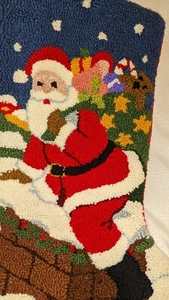 Haken Teppich Schleife Weihnachtsstrumpf 18" Weihnachtsmann - Bild 1 von 3