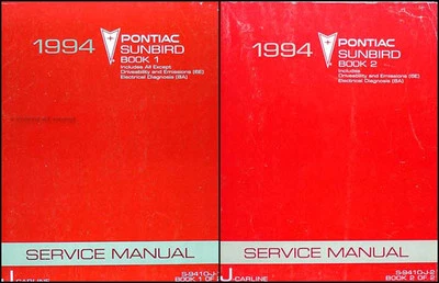 1994 Pontiac Sunbird Fabbrica Negozio Manuale Set Le Se Originale Riparazione - Immagine 1 di 2