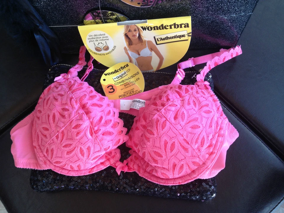 Wonderbra L Authentic Push up Bra Pink Removable Straps Fr 95 A - Image 1 of 1