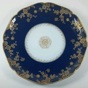 Antique Haviland Limoges France H&C.L 7.5" Cobalt Blue Gold Dinner Plate - Picture 1 of 7