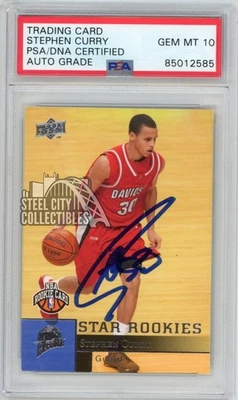 Stephen Curry 2009-10 Upper Deck Star Rookies Autograph RC Card #234 PSA/DNA 10 - Image 1 of 2