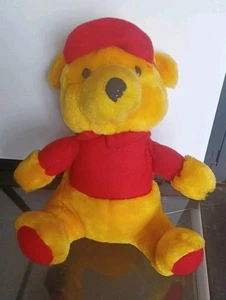 ORSETTO PELUCHE COLOR GIALLO E ROSSO - 23X11 CM - Foto 1 di 2