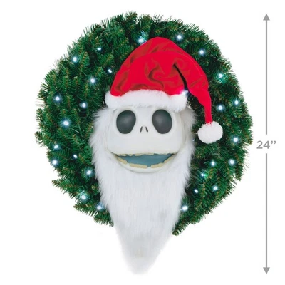 2022 Hallmark The Nightmare Before Christmas Jack Skellington Wreath  24" LIGHT - Image 1 of 4