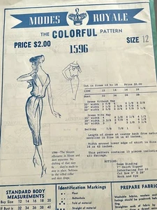 Modes Royale 1596 Neckline Dressy Skirt Blouson Top 50s #VintageSewingPattern 32 - Picture 1 of 4
