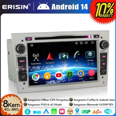 64GB Android 14 DVD Autoradio GPS Navi Opel Corsa Antara Zafira Vectra C Vivaro - Bild 1 von 4
