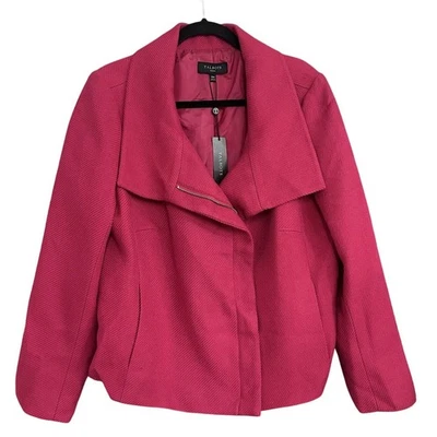 Women's Talbots Pink Moto Style Zip Up Blazer Jacket Plus Size 14W NWT - Image 1 of 4