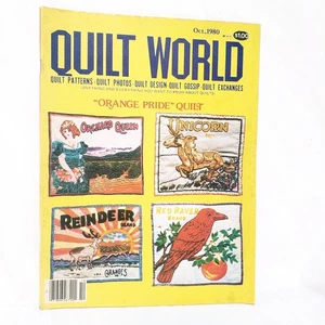 Quilt World Magazine Oct 1980 Orange Pride Bowl Flowers Kansas Patchwork Family - Picture 1 of 11