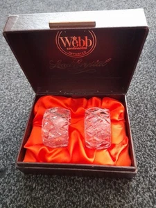 Webb Continental Lead Crystal Pair of Napkin Rings - Picture 1 of 5