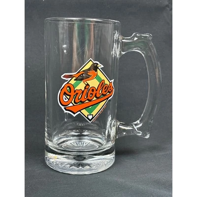 Baltimore Orioles Baseball Fan Glass Mug, 5.5" tall, 12 oz, MLB  - Image 1 of 4