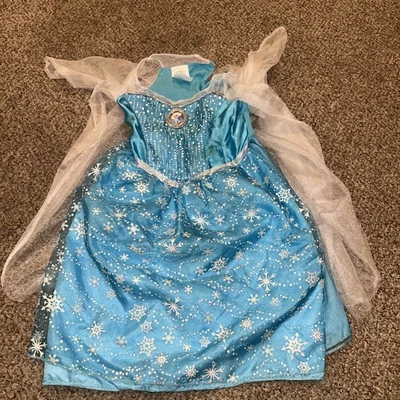 DISNEY ELSA FROZEN DRESS COSTUME SIZE 4 - 6X - Image 1 of 4