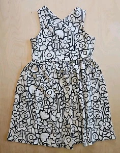 NWT HANNA ANDERSSON FULL BLOOM ON ECRU CROSSBACK TWIRLY SKATER DRESS 110 5 - Picture 1 of 5