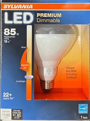Sylvania Premium LED Flood 85W/15W Blanco a Luz de Vela BR40 Regulable 1100 Lúmenes Foto 1 de 3
