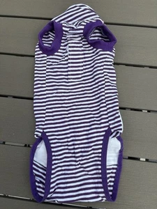 Recovery Suit for Dogs, Unisex Purple Stripe Post-Operative Bodysuit Size S - Picture 1 of 6