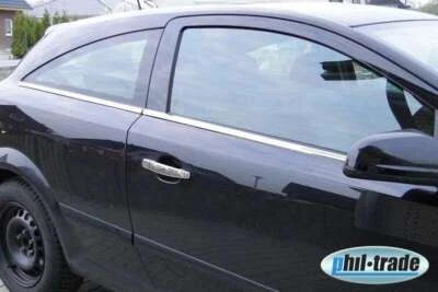 Listones de ventana de acero inoxidable cromados adecuados para OPEL ASTRA H GTC, 2005-2010, JUEGO DE 4 piezas - Imagen 1 de 2