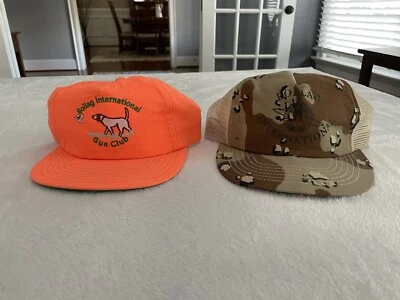 Lote de 2 chapéus BOLLAG INTERNATIONAL GUN CLUB camuflados laranja caça 1023b - Imagem 1 de 4