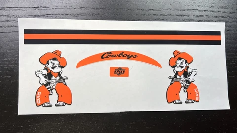 Oklahoma State Cowboys Pistol Pete Mini Football Helmet Decal Set Cover