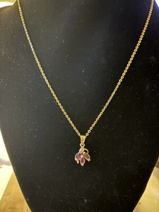 Vintage Melini Gold drei Amethyst 18" Halskette in Original Box - Bild 1 von 4