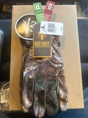 New Cabela's Hot Shot Soft Shell Gloves Pro-Text Touch Odor-X Realtree Xtra - Image 1 of 4