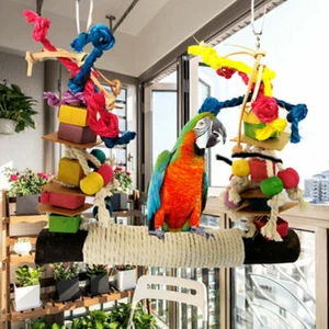 Vogelspielzeug Papageien Schaukel Vogelseil Kletterseil Leiter Stangen - Bild 1 von 9