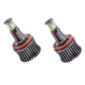 2 Lamps 4 LED Hyper White H8 Lights Angel Eyes BMW Sink Simoni Racing - Picture 1 of 1
