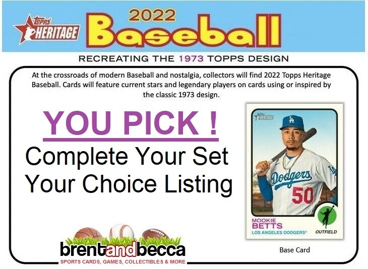 2022 Topps Heritage Base Card 1-200 ~ YOU PICK ~ Your Choice, Complete Your Set - Image 1 of 1