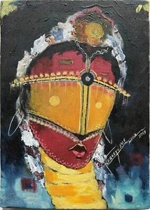 Fikreeyesus Nega - original, signed canvas "Ethiopian woman" - 2013 - Picture 1 of 8