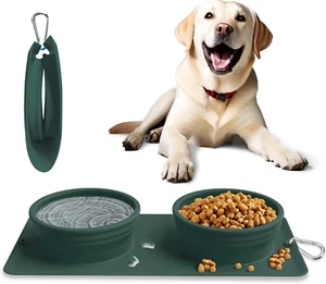 Collapsible Portable 2-In-1 Dog Bowl, Travel Dog Bowl Integrated, Silicone Folda - Picture 1 of 12