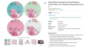 Miranda Kerr Mixed Patterns Accent Plate, 4.4", Multicolor (Assorted), Set of 4 - Picture 1 of 5