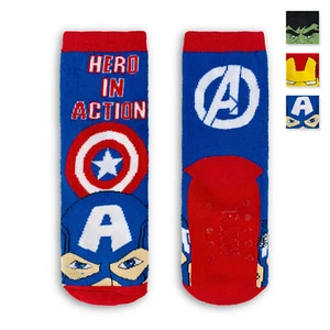 Marvel Avengers Captain America Iron Man Hulk 4585 Baby Non Slip Socks - Picture 1 of 4