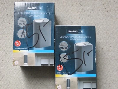 2 LED Wandaussenleuchten Wandlampen Up/Down Livarno Lux Warmweiß NEU - Bild 1 von 2