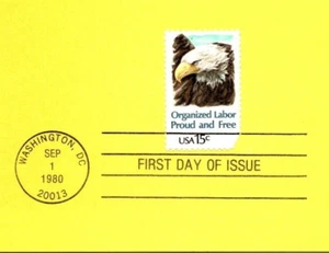 USPS FDC First Day Cover Souvenir Sheet Organized Labor Stamp Scott #1831 - Picture 1 of 2