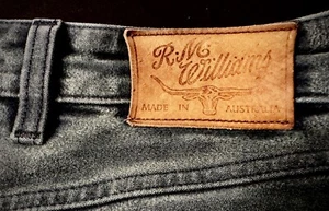 RM WILLIAMS DAMAS estilo moleskin JEANS NEGRO TALLA L UK 12 denim cepillado confort - Imagen 1 de 10