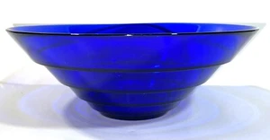 Vetreria Etrusca Italy Cobalt Glass Stepped Tiered 12" Salad Fruit Serving Bowl - Picture 1 of 5