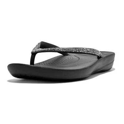 Chinelos ergonômicos femininos FitFlop iQushion Sparkle - Imagem 1 de 4