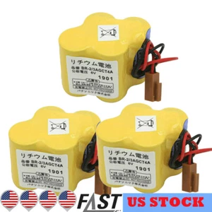 3pcs BR-2/3AGCT4A Batteria PLC 6V per CNC FANUC A98L-0031-0025 con spina marrone - Foto 1 di 7