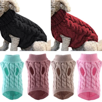 Fashion Puppy Dog Jumper Winter Dogs Coat Soft Knitted Sweater Pet Clothes ↖ - Image 1 of 4